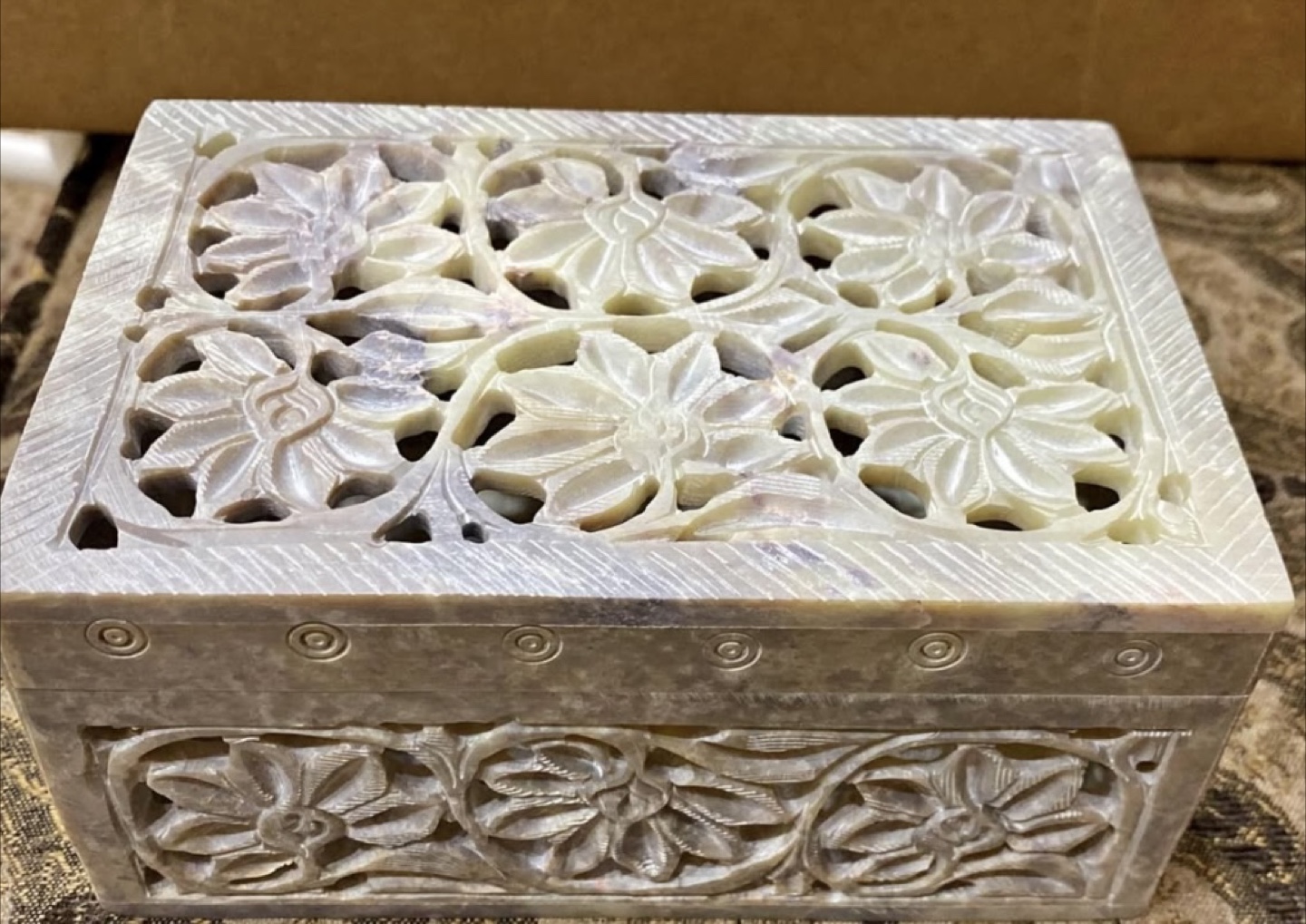 Hand Carved Stone Box - photo 2