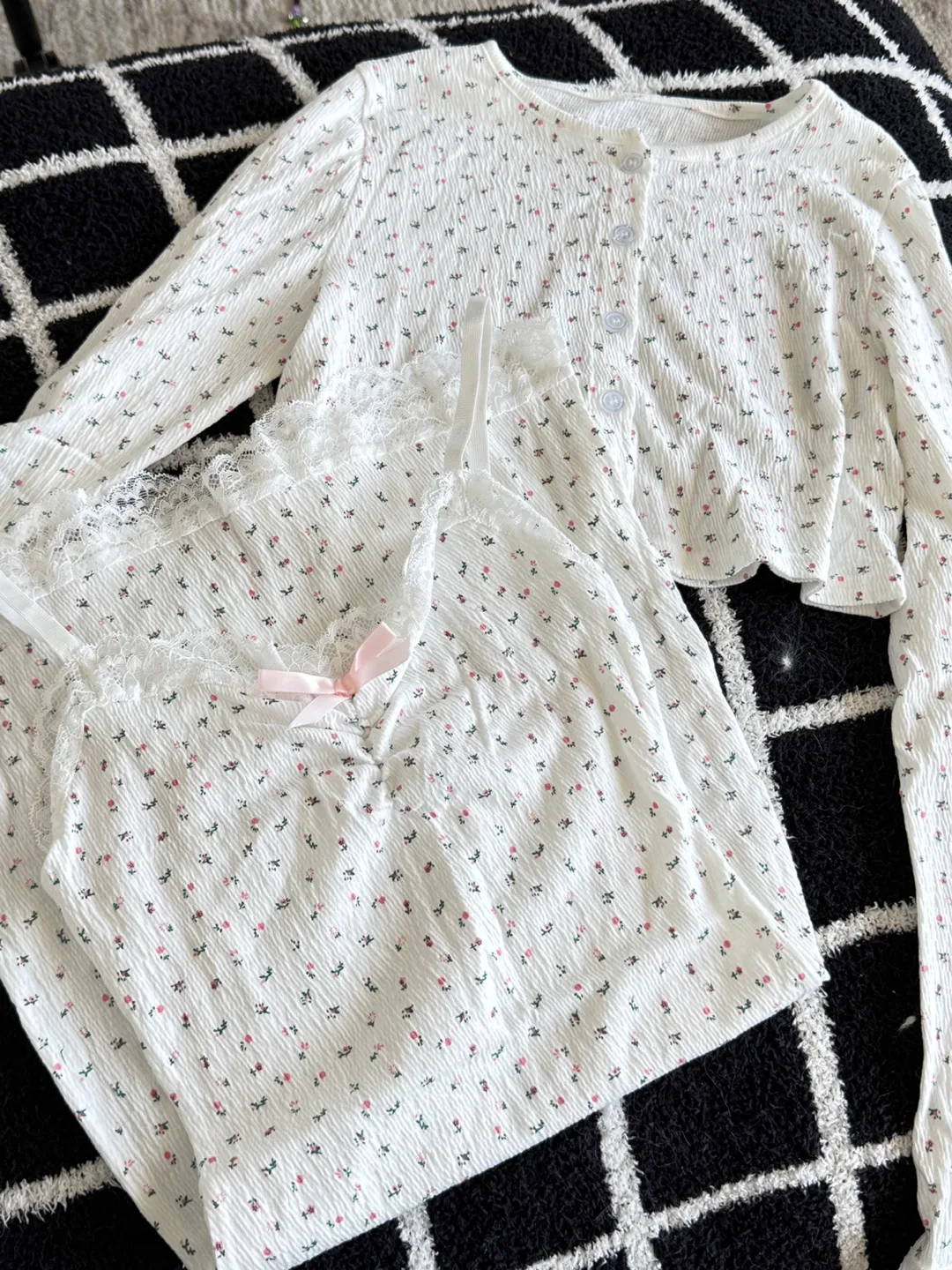 Floral Cardigan & Mini Dress Set thumbnail