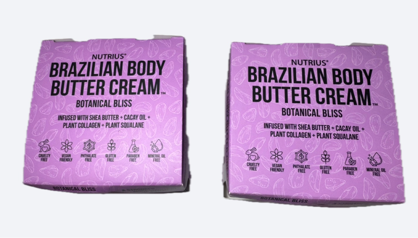 (2 pieces) Nutrius Brazilian Body Butter Cream, 6 fl oz (177 ml)