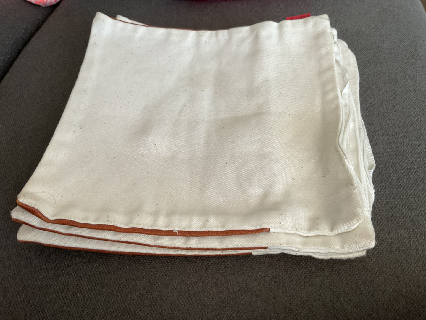 Brown Faux Leather Pillow Covers - Set of 4#freecycle - photo 2