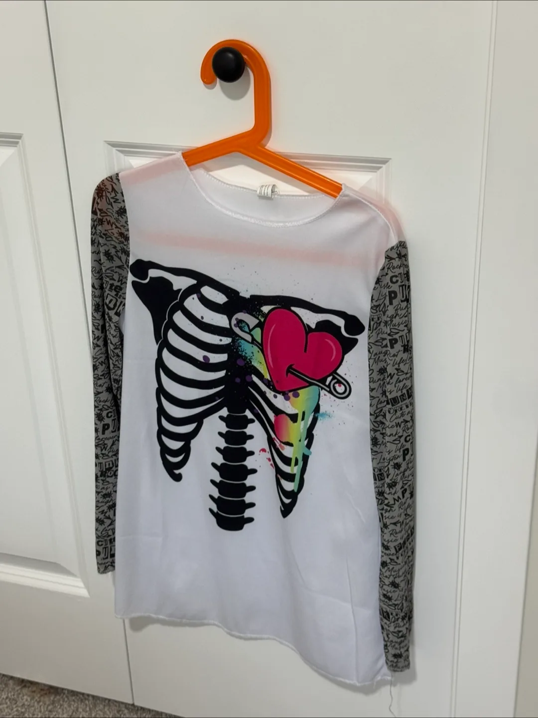Girl's punk skeleton Graphic Print Leggings & Long Sleeve Top thumbnail