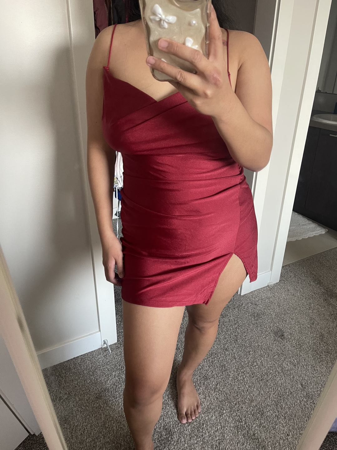 Burgundy Mini Dress