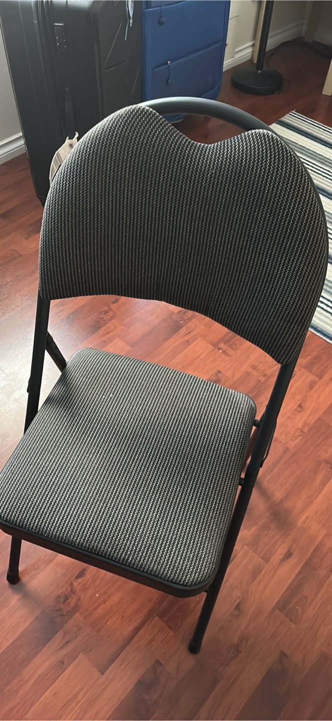 Folding Chair - Black Frame, Striped Seat
