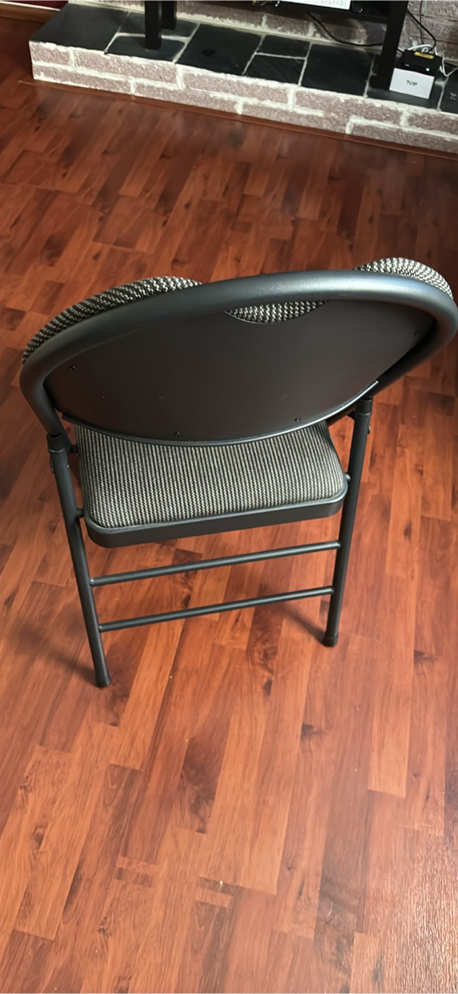 Folding Chair - Black Frame, Striped Seat - photo 2