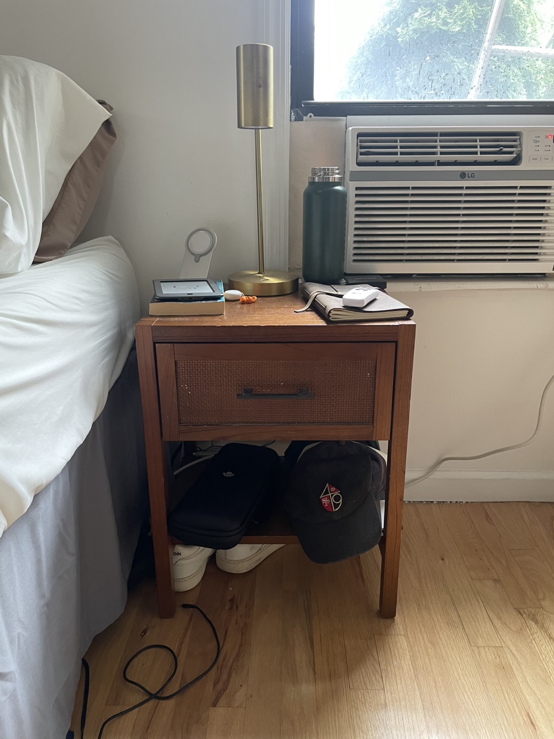 Wood Nightstand with Drawer