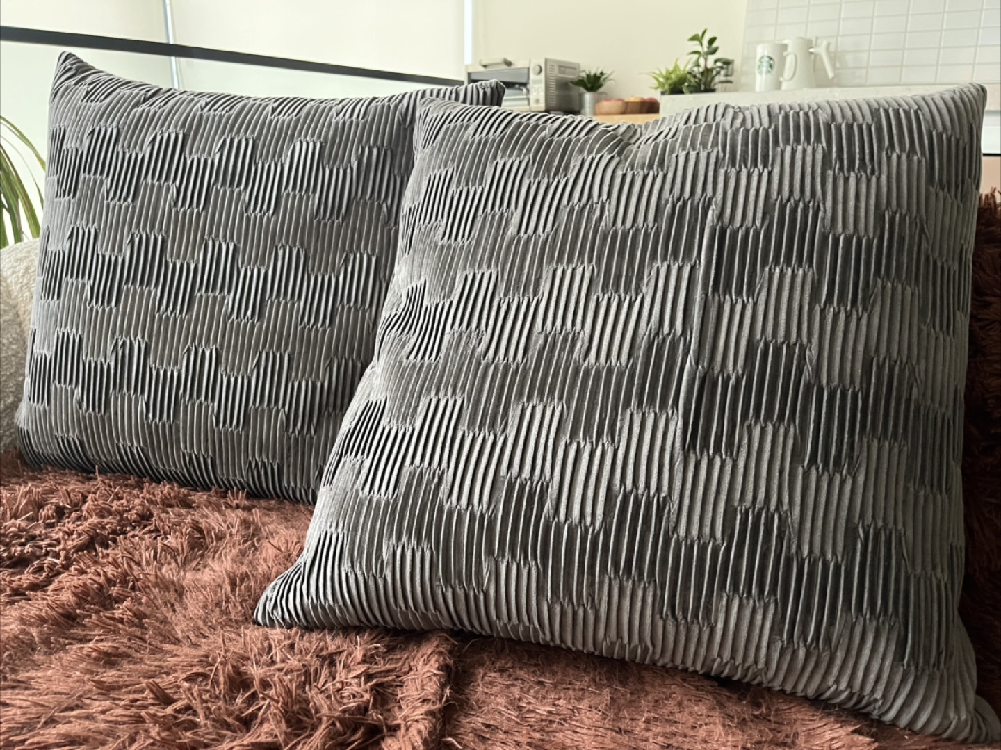 Grey Throw Pillows - Set of 2 - photo 2