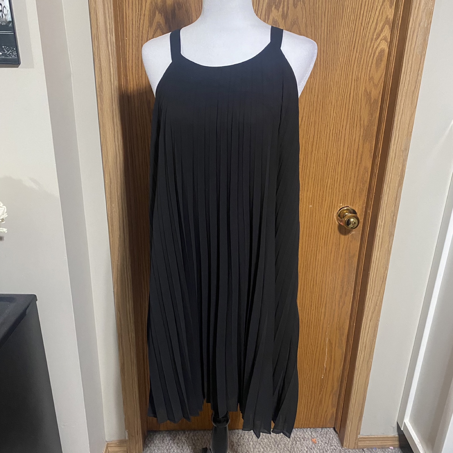 All over pleated chiffon dress