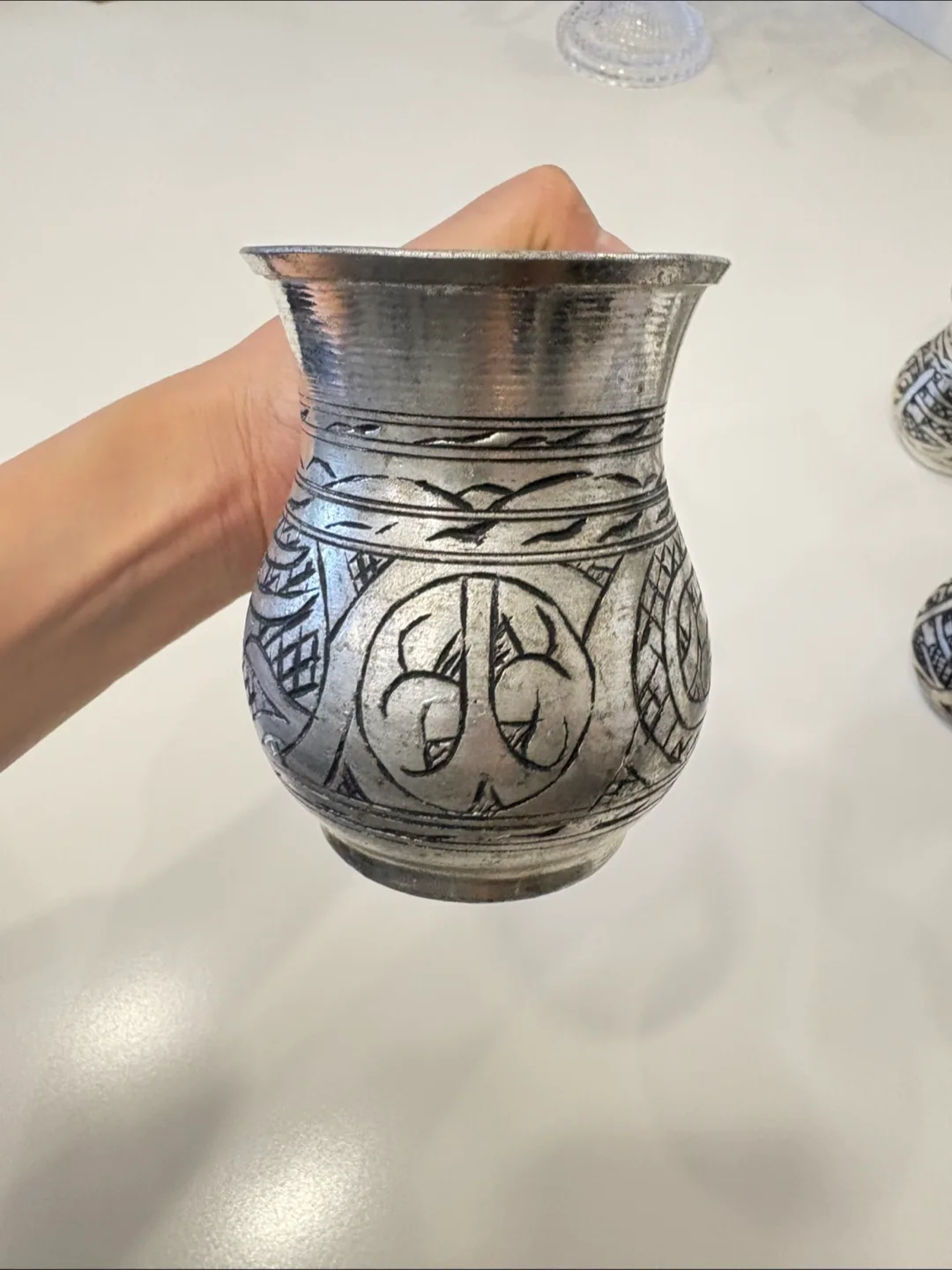 Set of 6 Turkish Copper Handmade Masrapa Tankard Stoup Mugs image indicator(7)