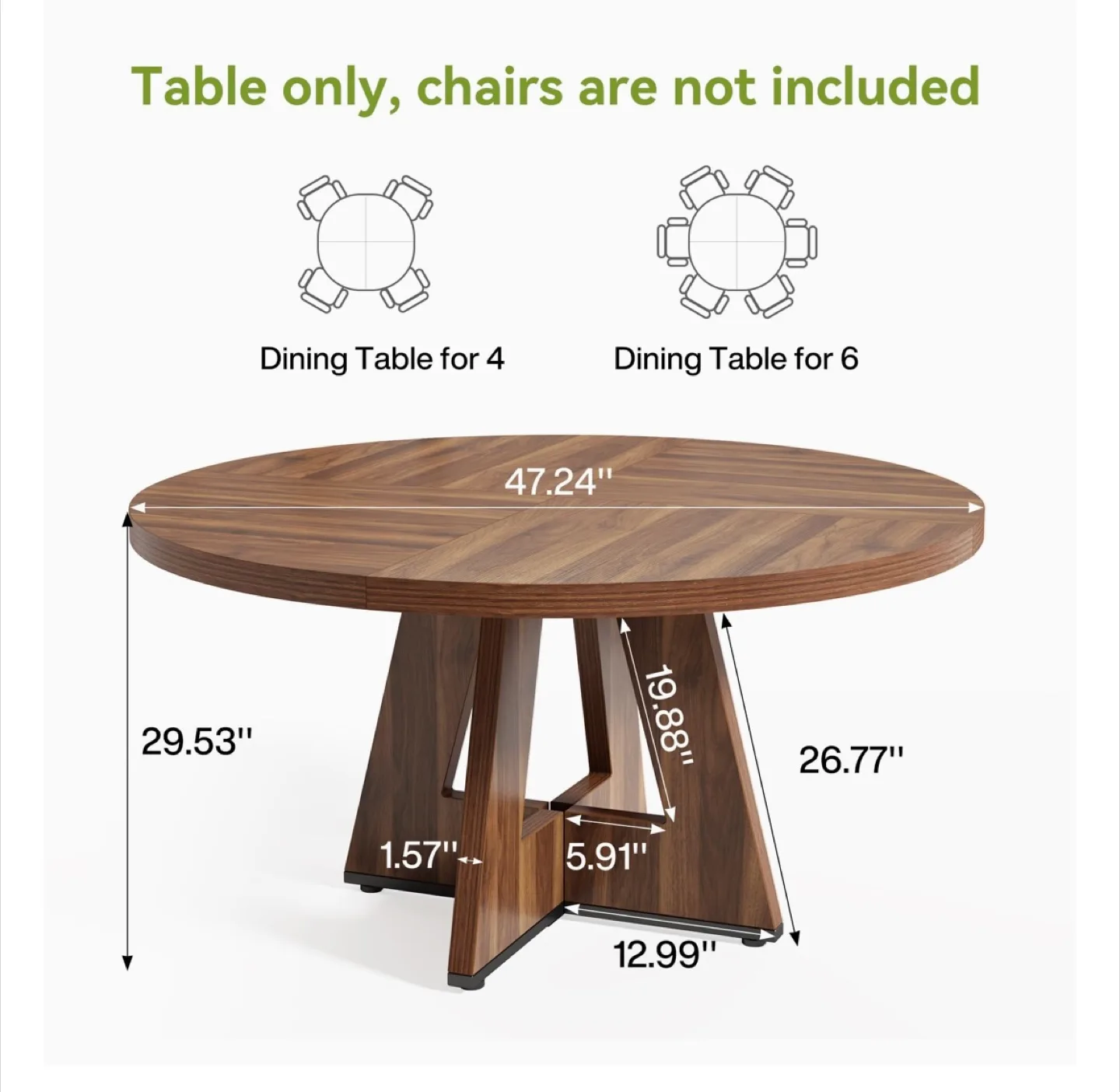 🥕Round Wooden Dining Table (GRAY color) image indicator(7)