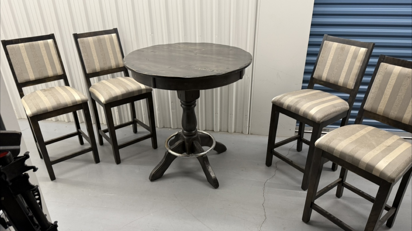 Round Bar Table - Dark Wood
