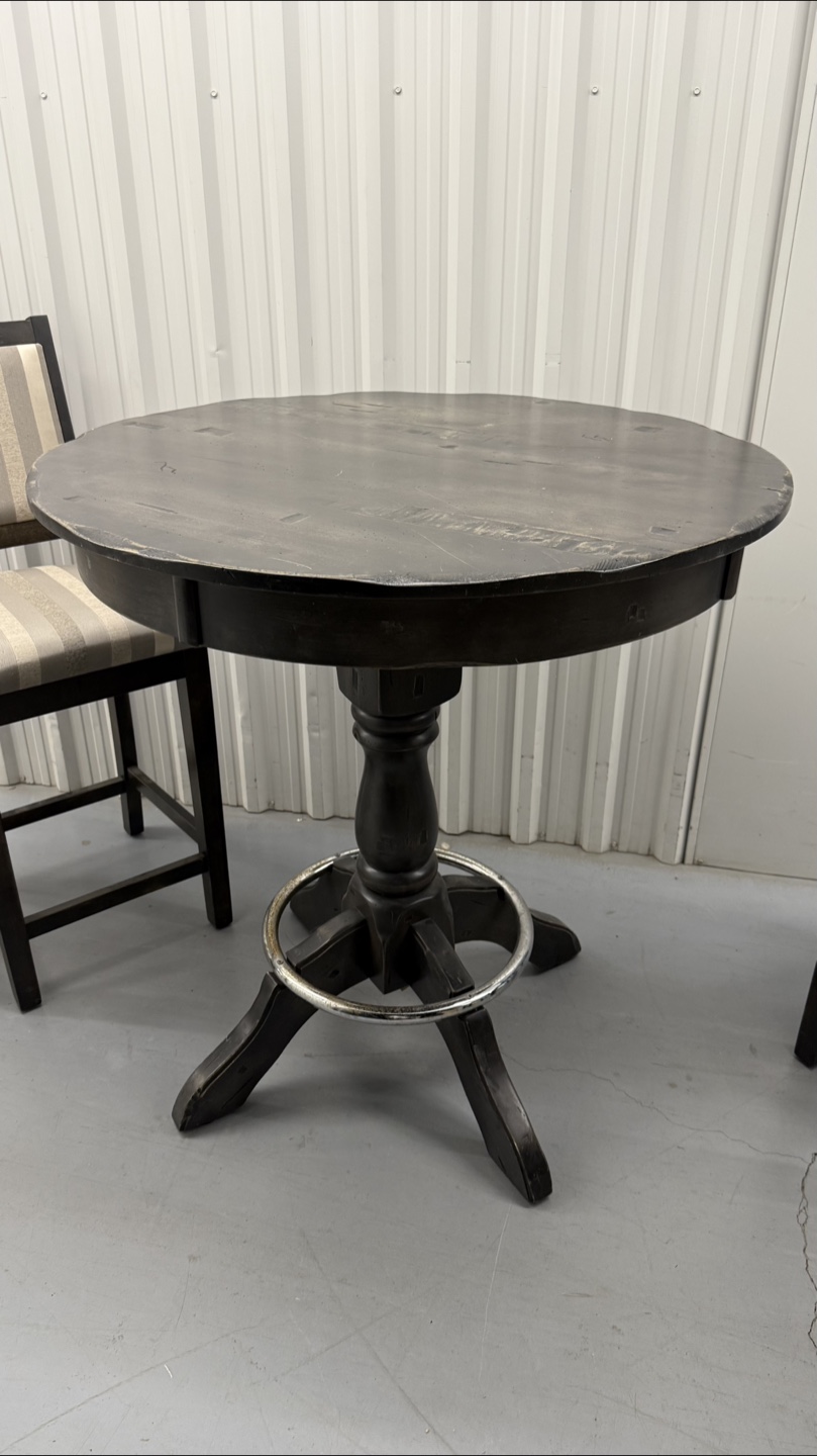 Round Bar Table - Dark Wood - photo 2