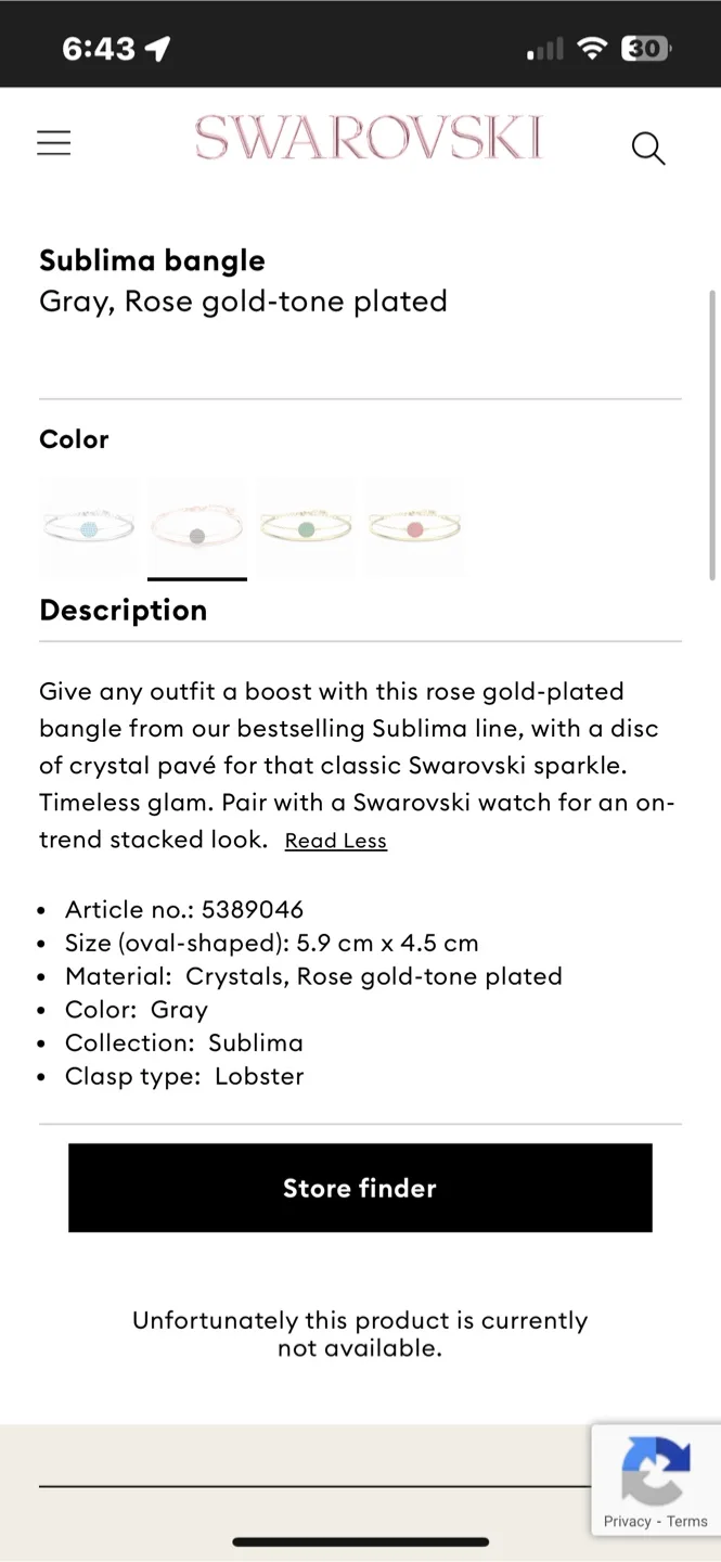 Swarovski Sublima Bangle Bracelet, Rose Gold image indicator(3)
