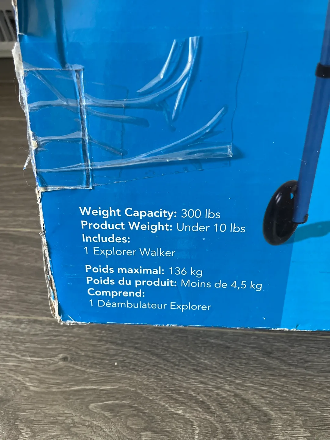 NEW Carex Explorer Folding Walker with Wheels - Blue image indicator(3)