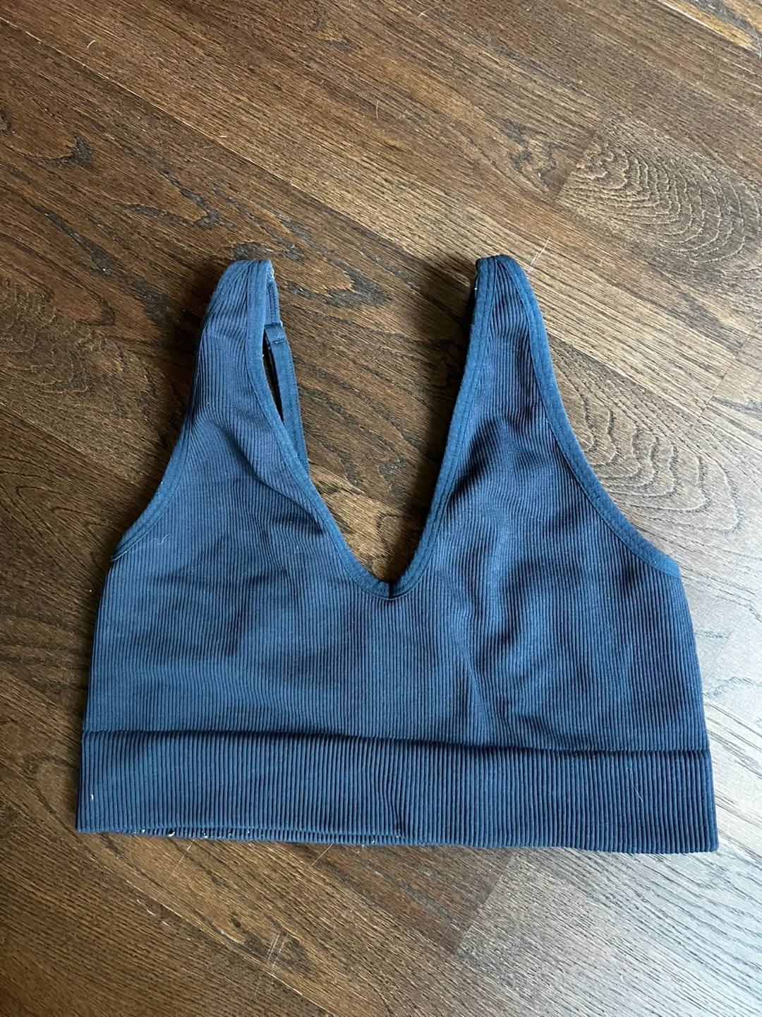 Garage Blue Ribbed Bra Top - Size M thumbnail