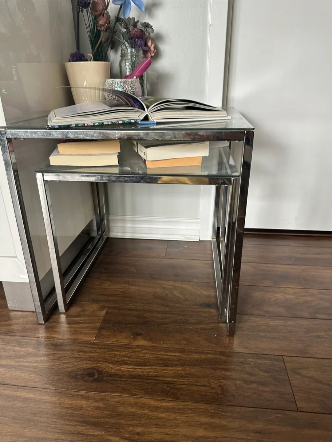 Nesting Side Tables - Chrome & Glass image indicator(2)