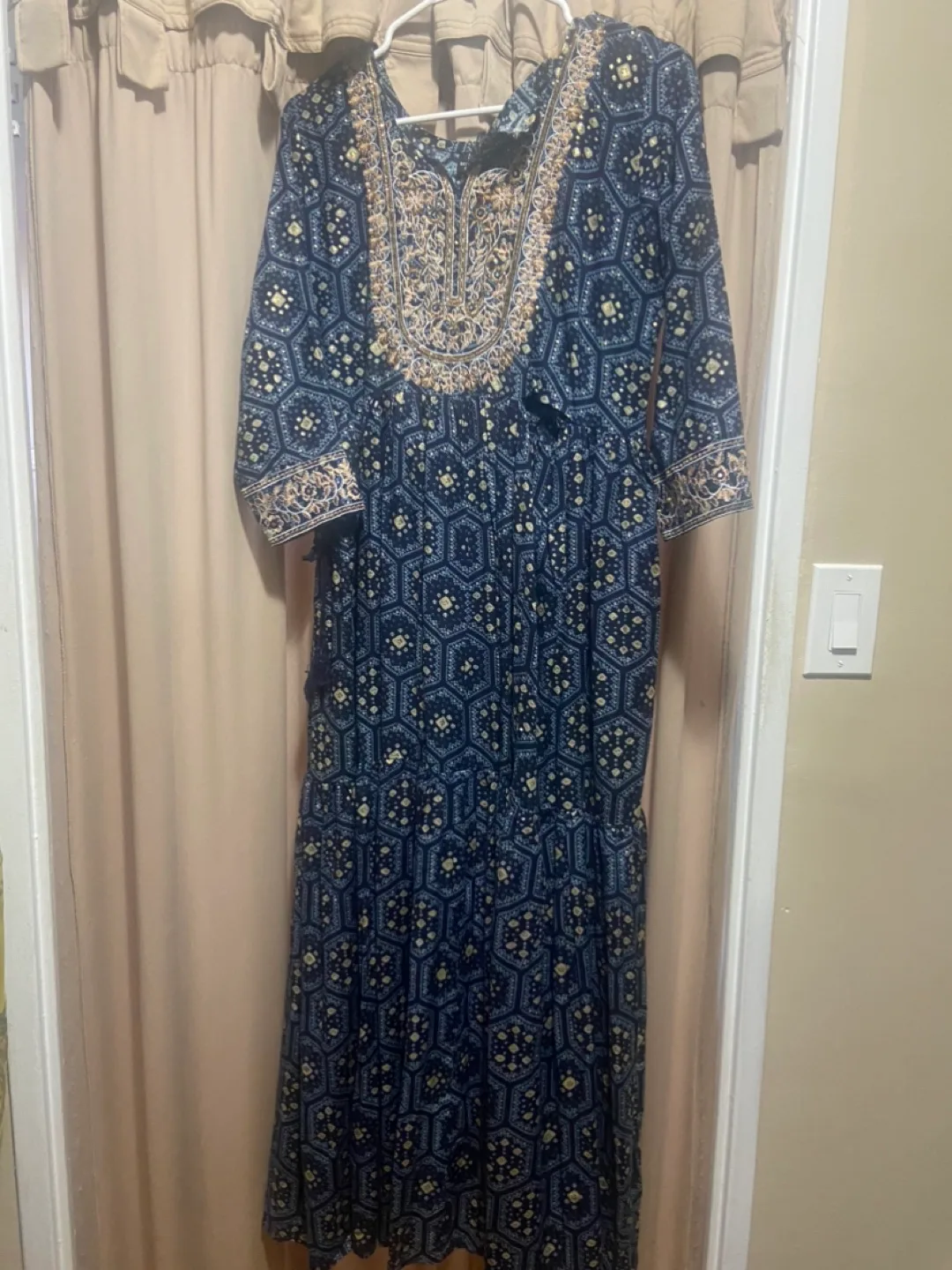 Black Patterned Flowy Kurti thumbnail