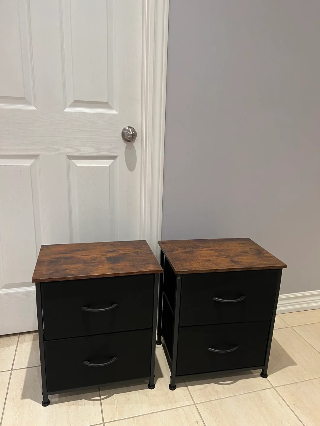 Nightstands with Fabric Drawers - Set of 2 thumbnail