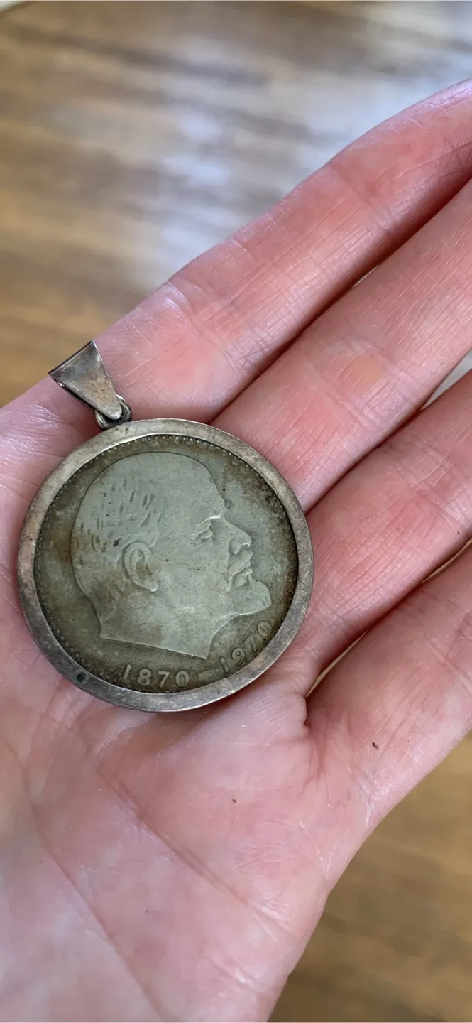 Lenin 1870-1970 Pendant. Pendant holder is SOLID SILVER image indicator(5)