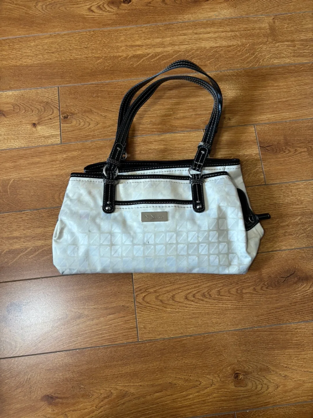 Nine West White & Black Shoulder Bag thumbnail