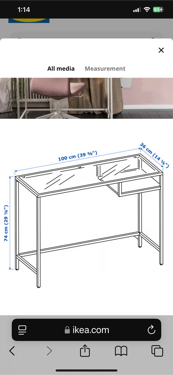 IKEA VITTSJÖ Desk, White/Glass