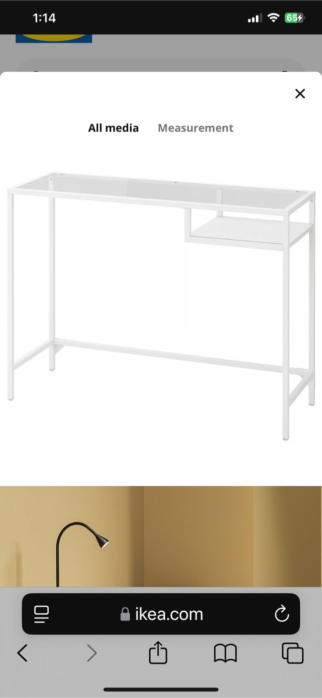 IKEA VITTSJÖ Desk, White/Glass - photo 2