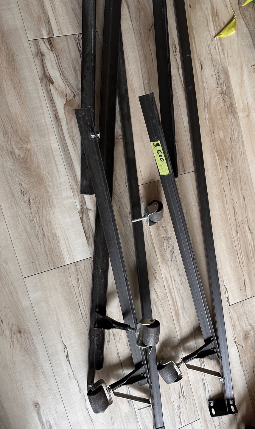 Metal Bed Frame with Wheels