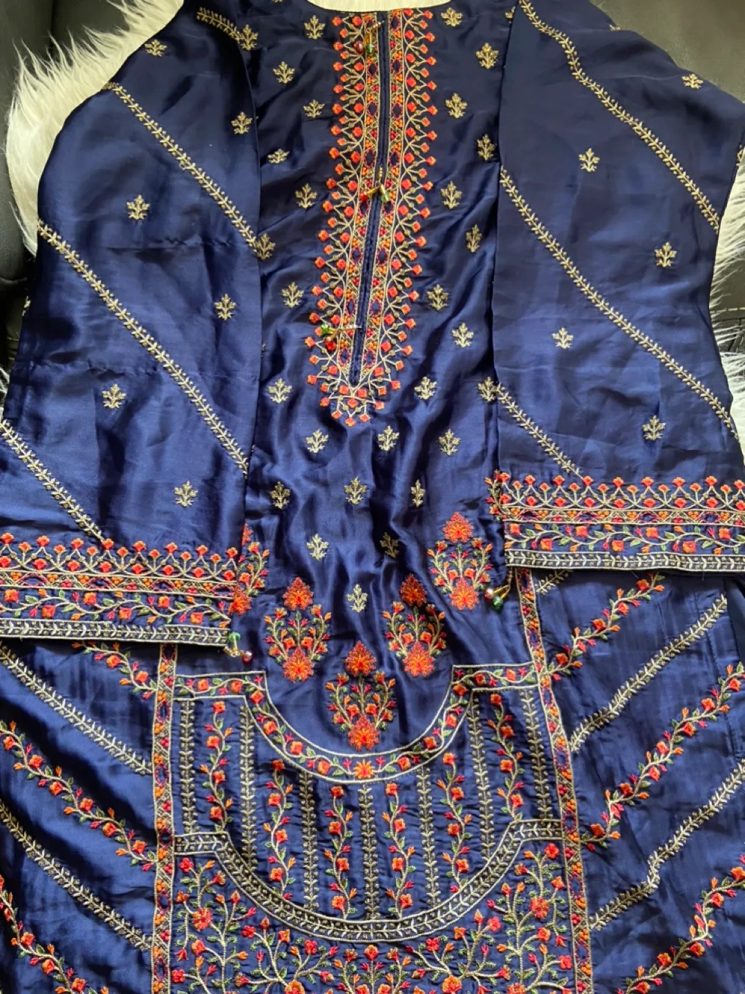 Embroidered Blue Salwar Kameez thumbnail