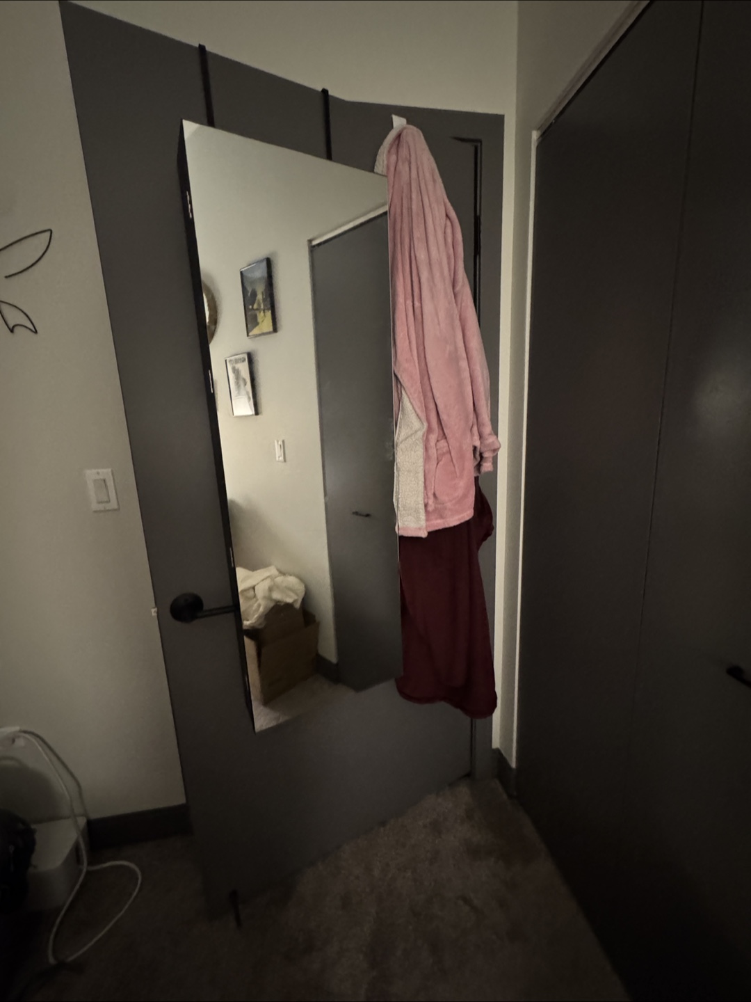 Over-the-door Hanging Full Length Mirror with Jewelry Armoire