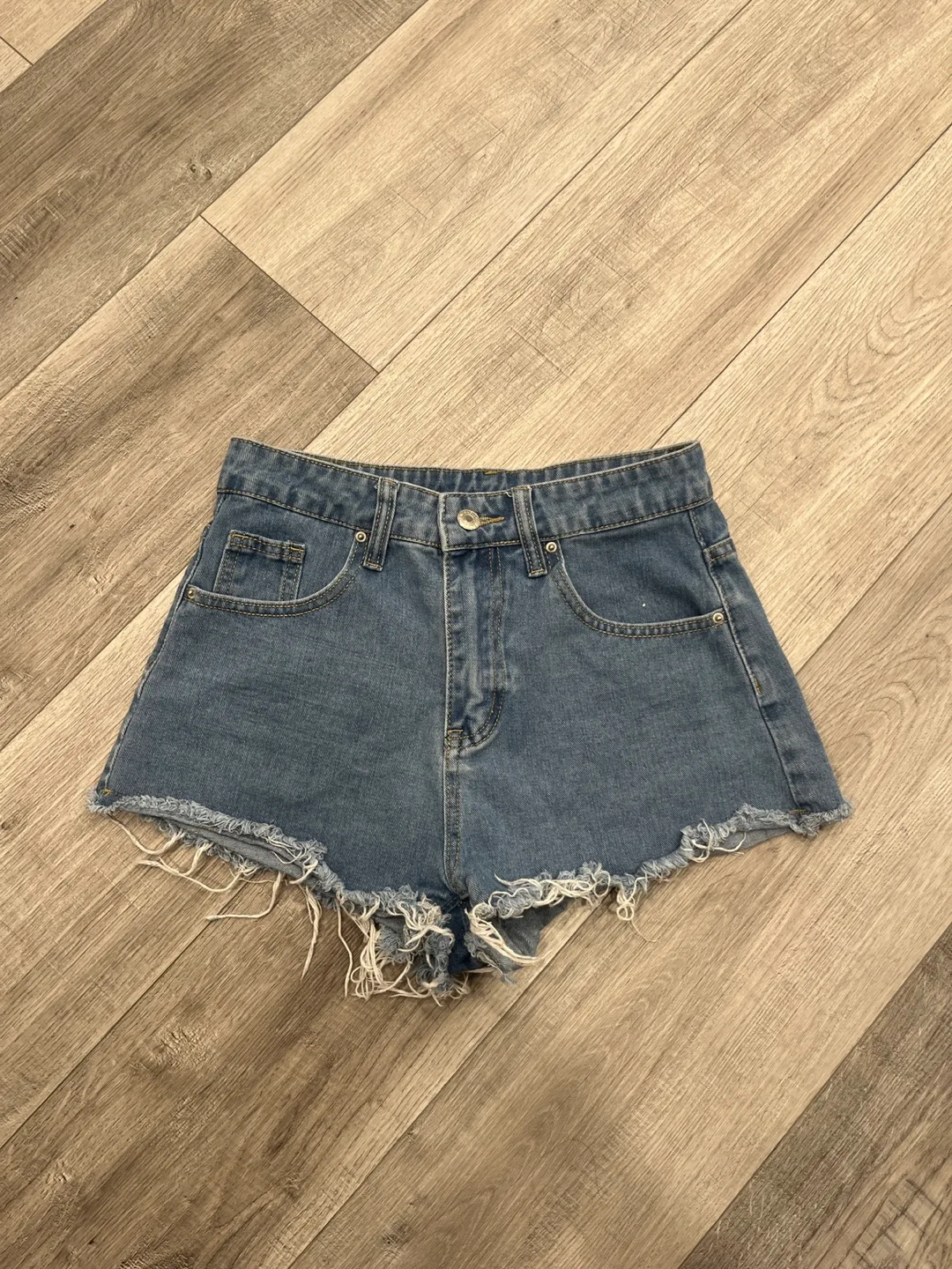 Denim Frayed Hem Shorts For Women thumbnail