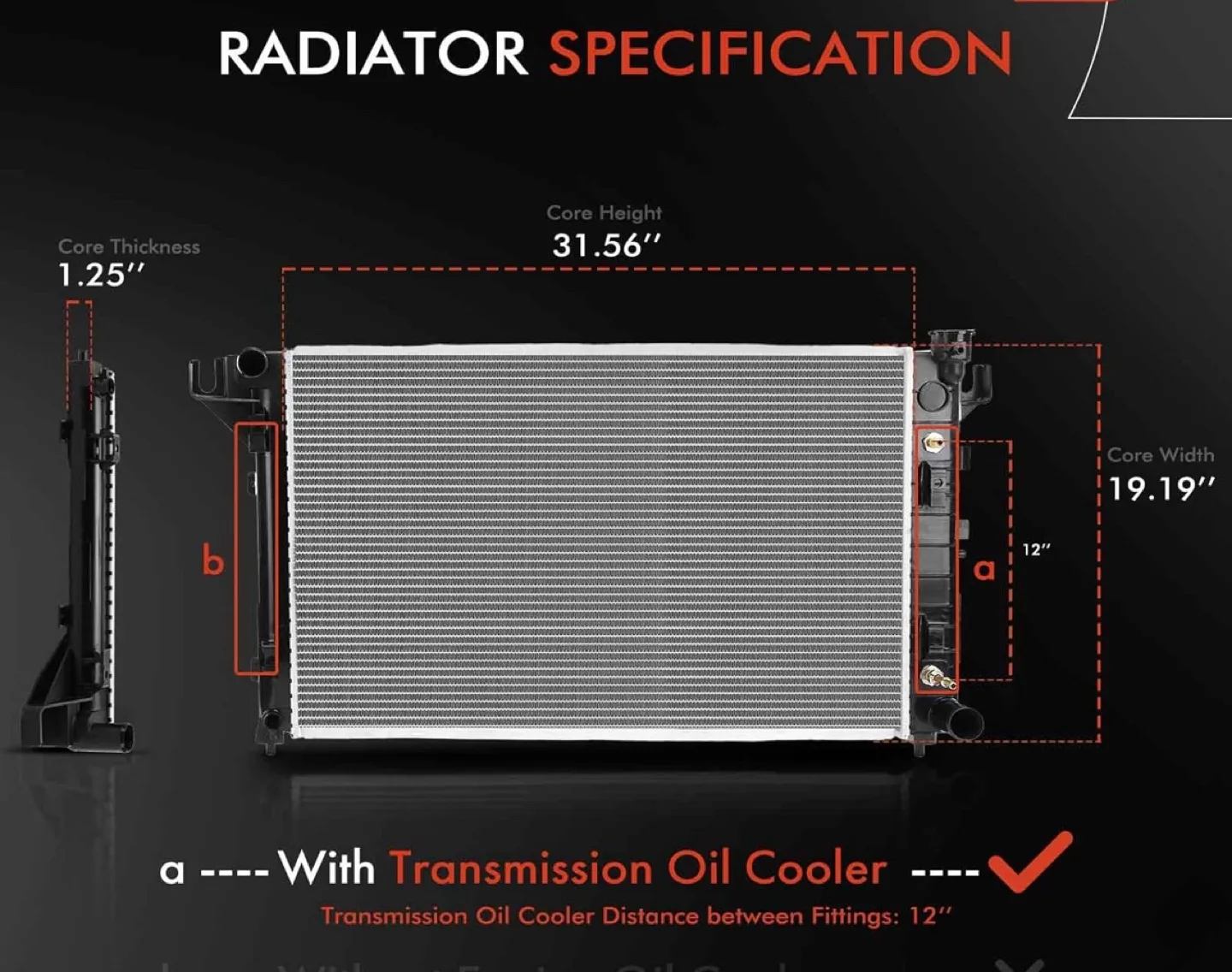 Engine Coolant Radiator Assembl Ram 3500 1998-2002, 5.9L image indicator(3)