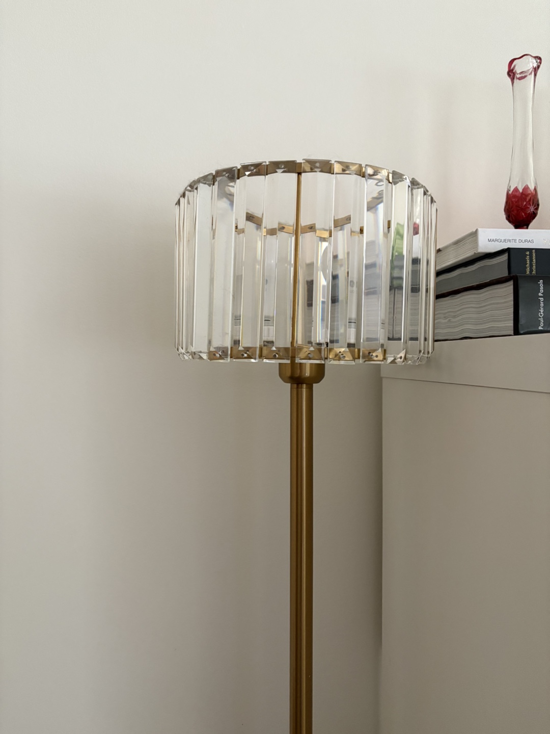 Gold Floor Lamp with Crystal Shade