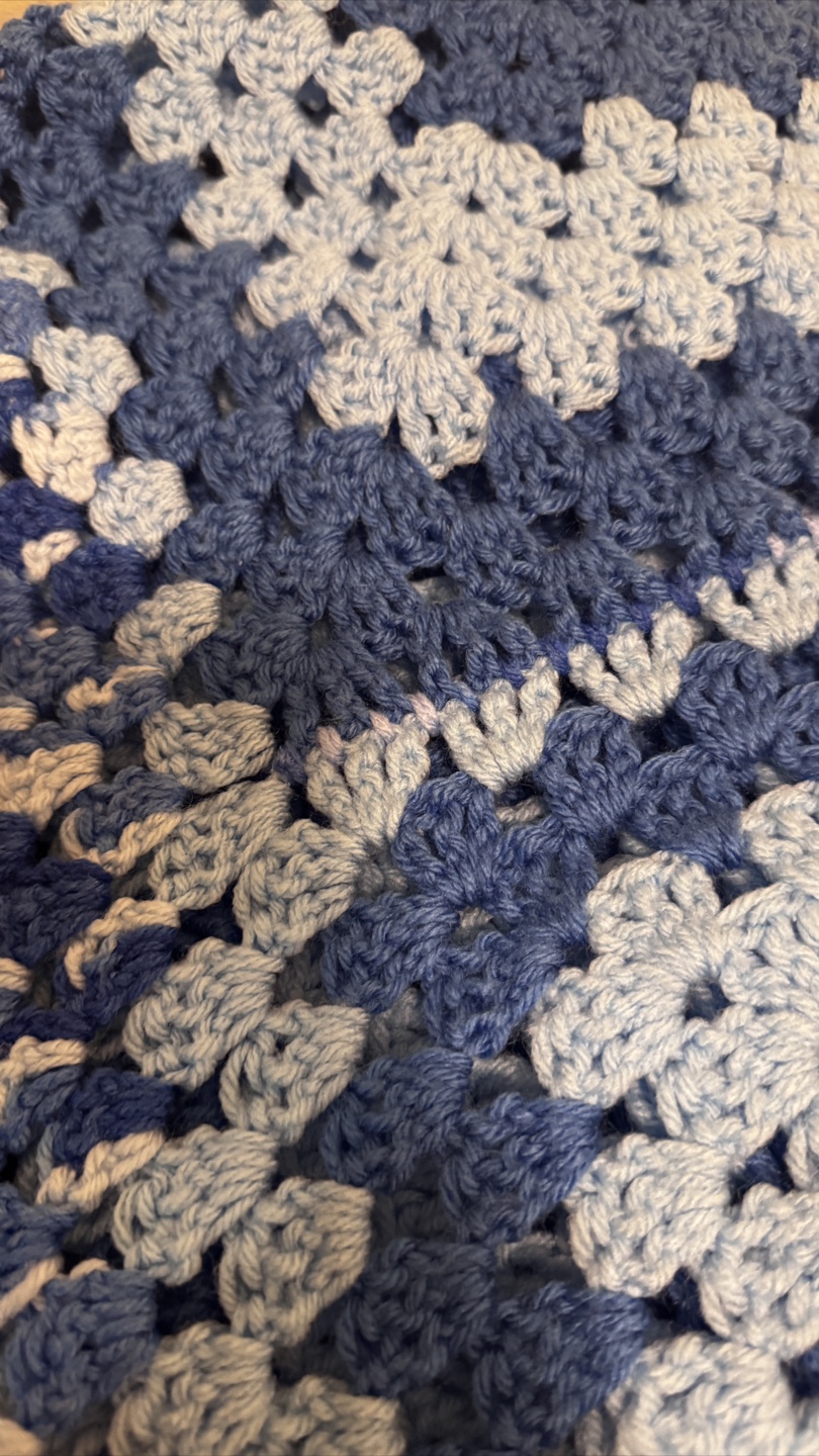 Handmade Blue crochet Square Blanket - photo 3