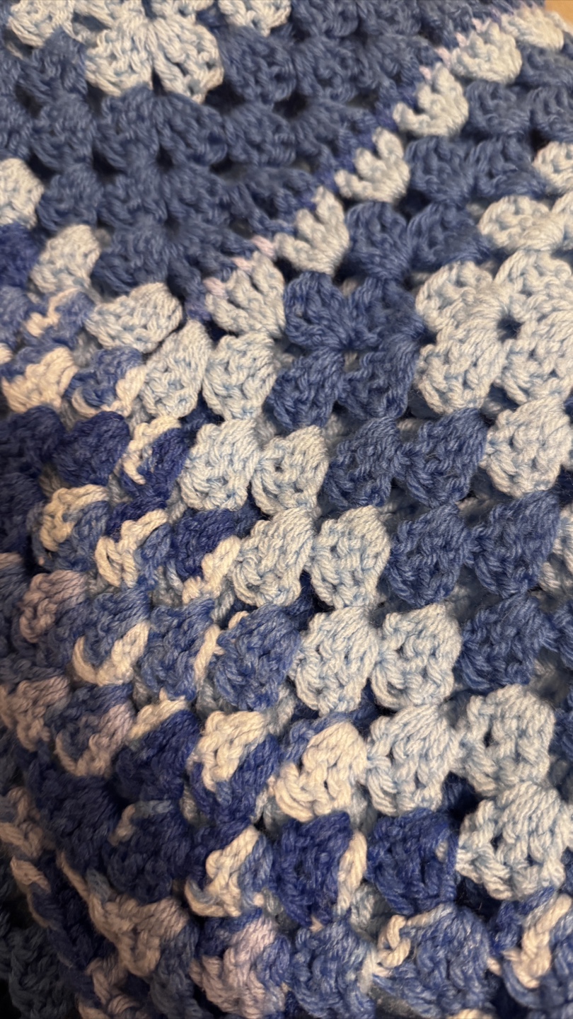 Handmade Blue crochet Square Blanket - photo 2