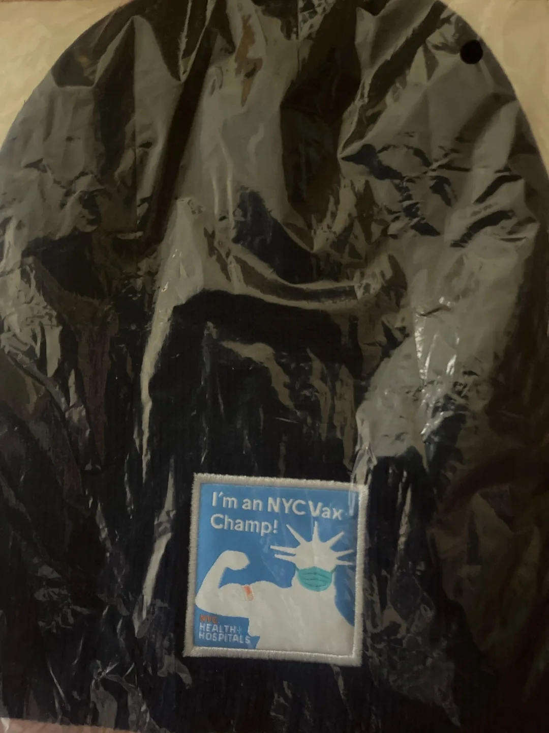 #Freecycle NYC Vax Champ Beanie Hat thumbnail