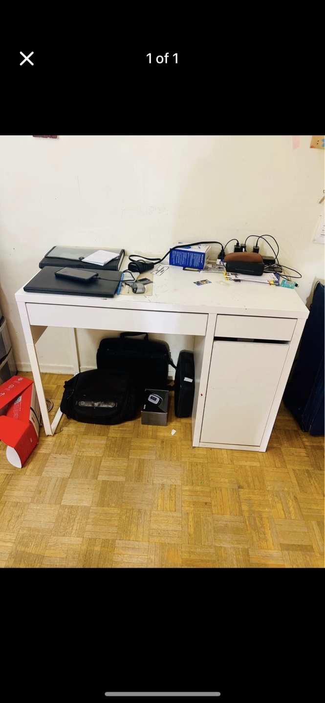 White Desk with Drawer