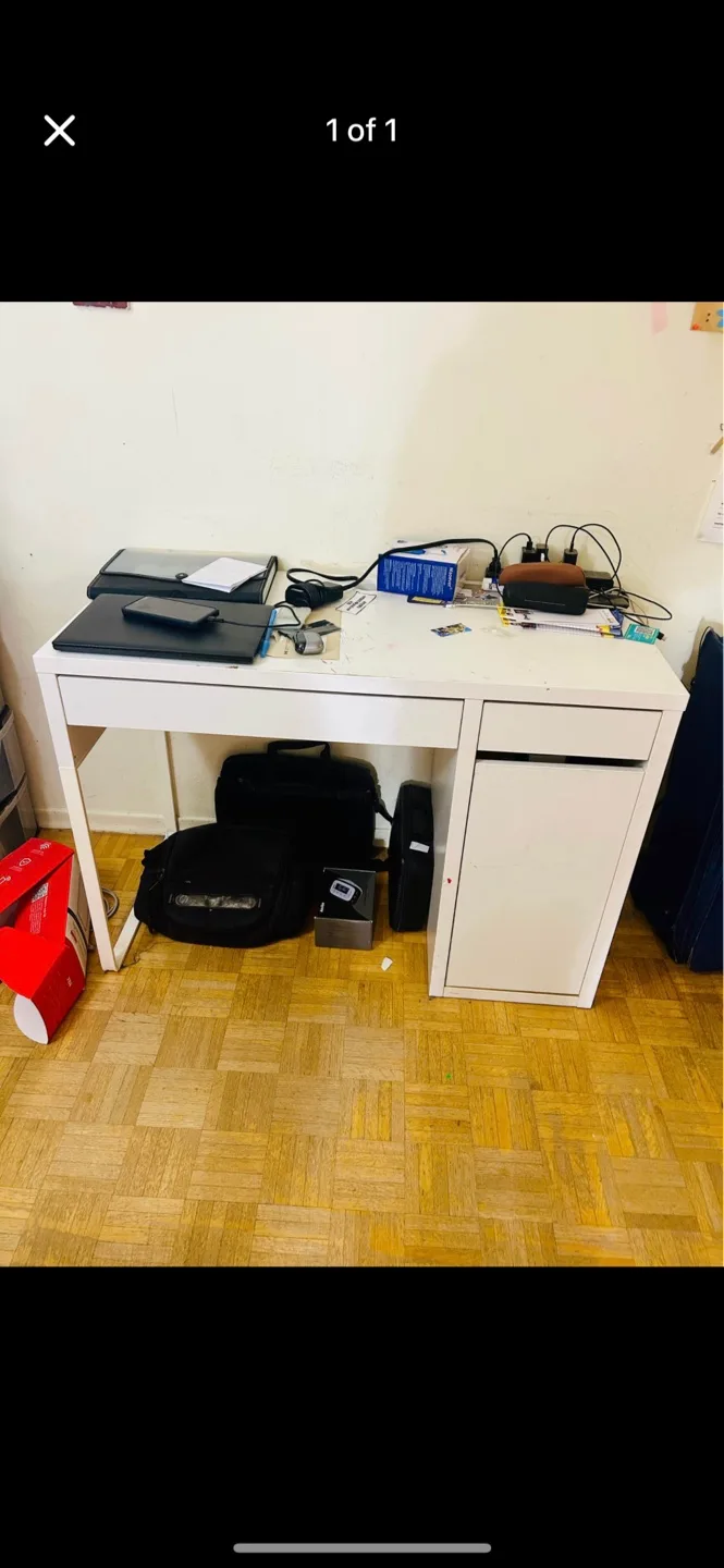 White Desk with Drawer thumbnail