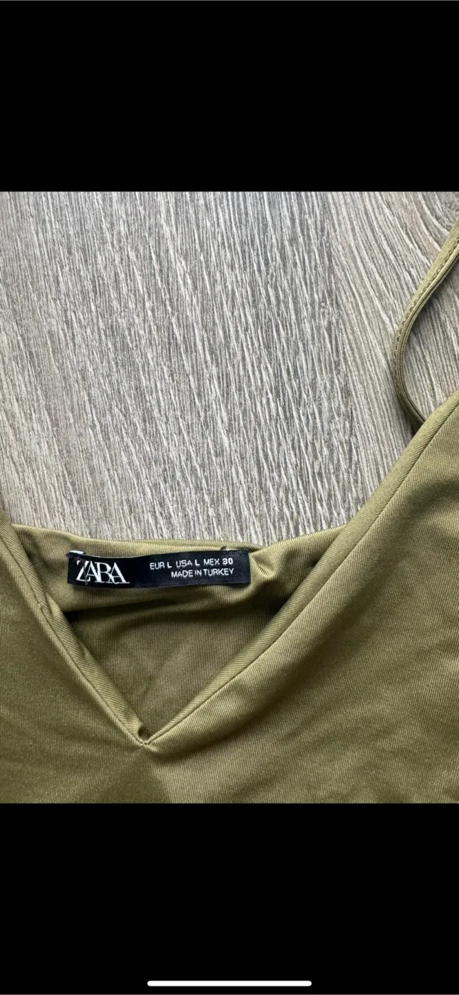 Zara Olive Green Cami Top - Size L image indicator(2)