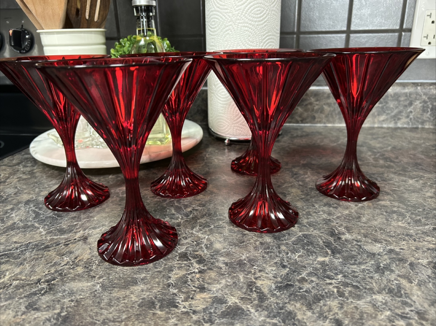 Mikasa PARK LANE RED Martini Glasses SET OF SIX Ruby Glass - photo 3