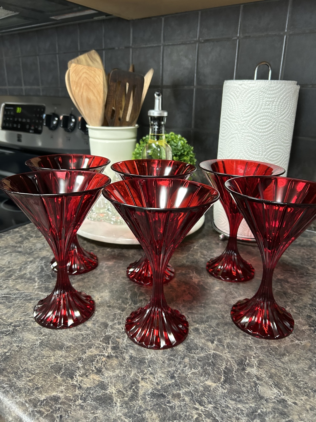 Mikasa PARK LANE RED Martini Glasses SET OF SIX Ruby Glass - photo 4