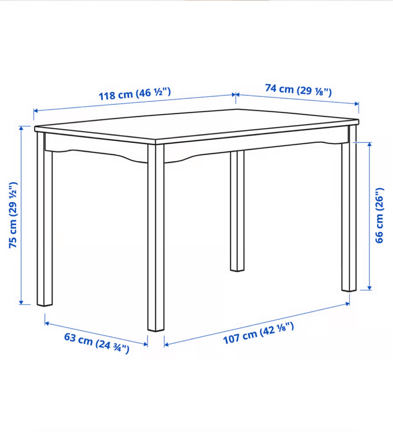IKEA Dining Table & 4 Chairs - 46 1/2 x 29 1/8" - photo 4