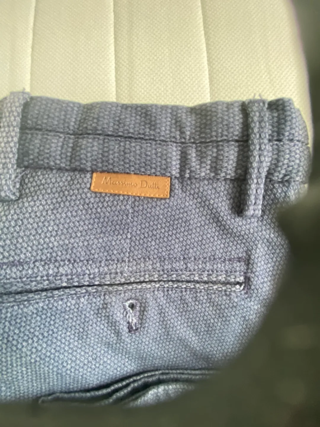 Massimo Dutti Blue Cotton Textured Pants image indicator(2)