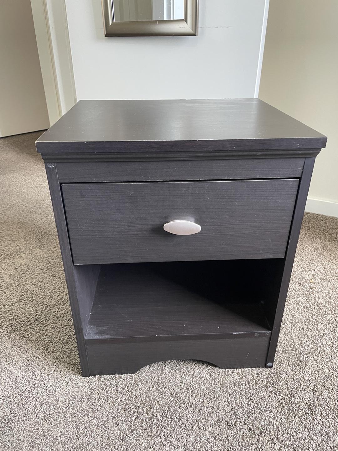 Dark Brown Nightstand with Drawer - photo 3