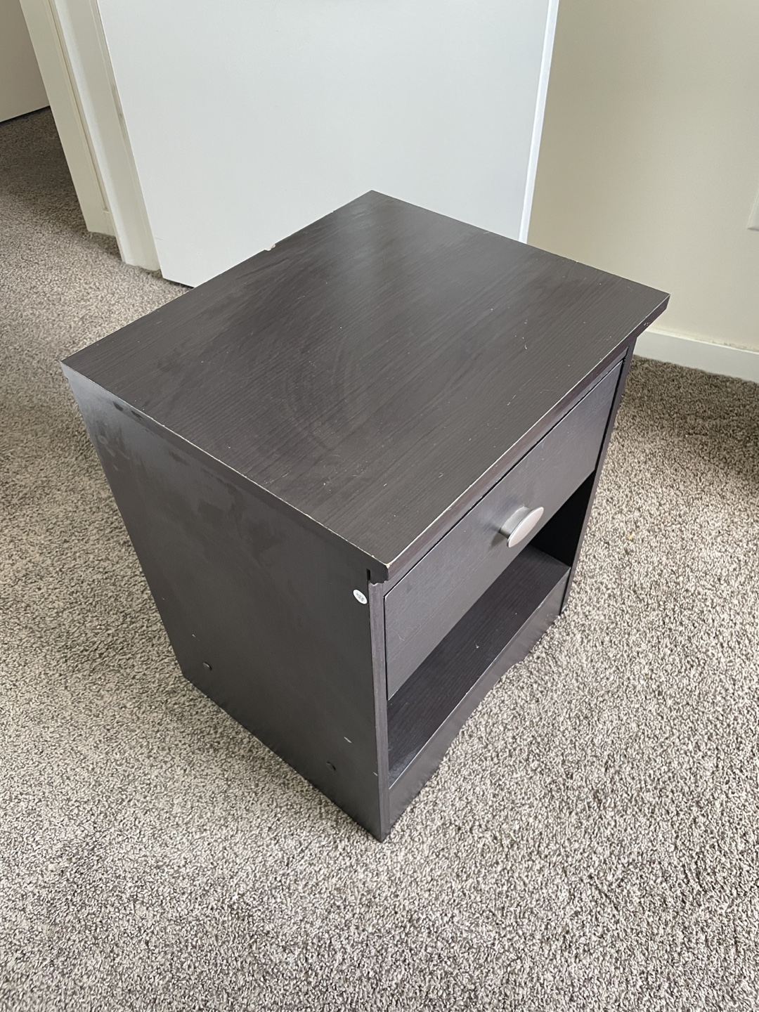 Dark Brown Nightstand with Drawer - photo 2