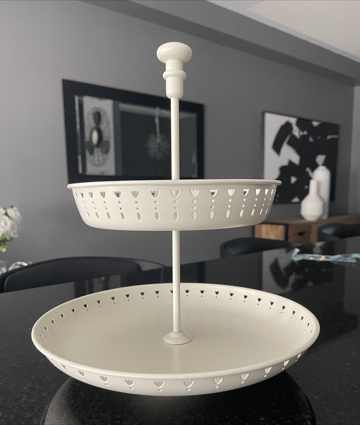 Tiered Serving Tray - Off-White