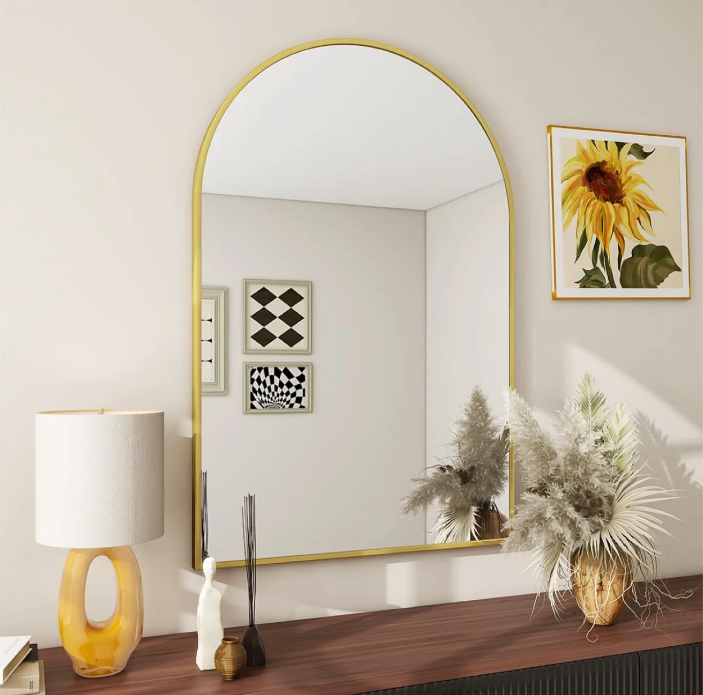 Arched Gold Mirror - ( 30” / 20”) image indicator(2)