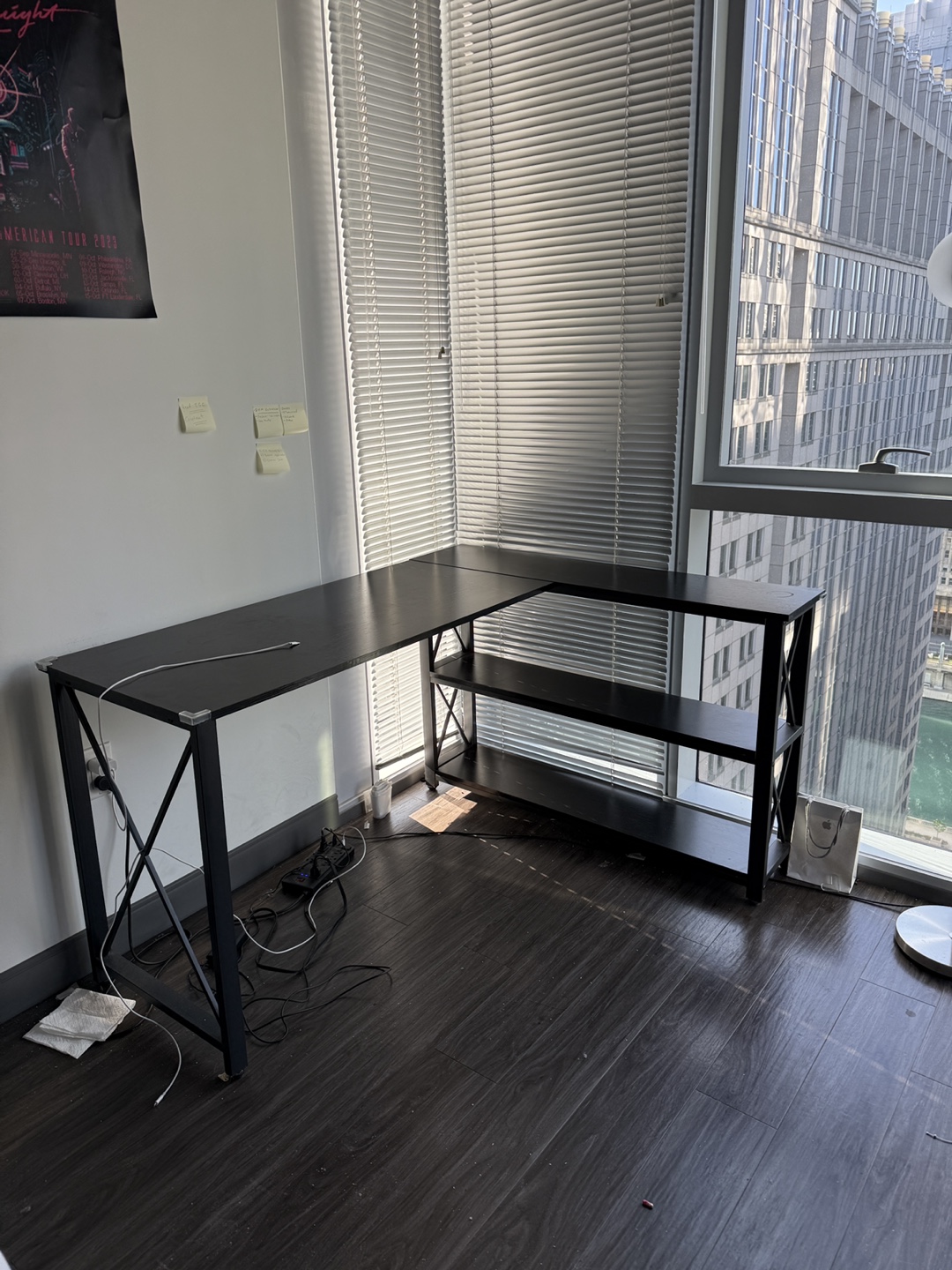Black L-Shaped Corner Desk with Shelves - photo 4