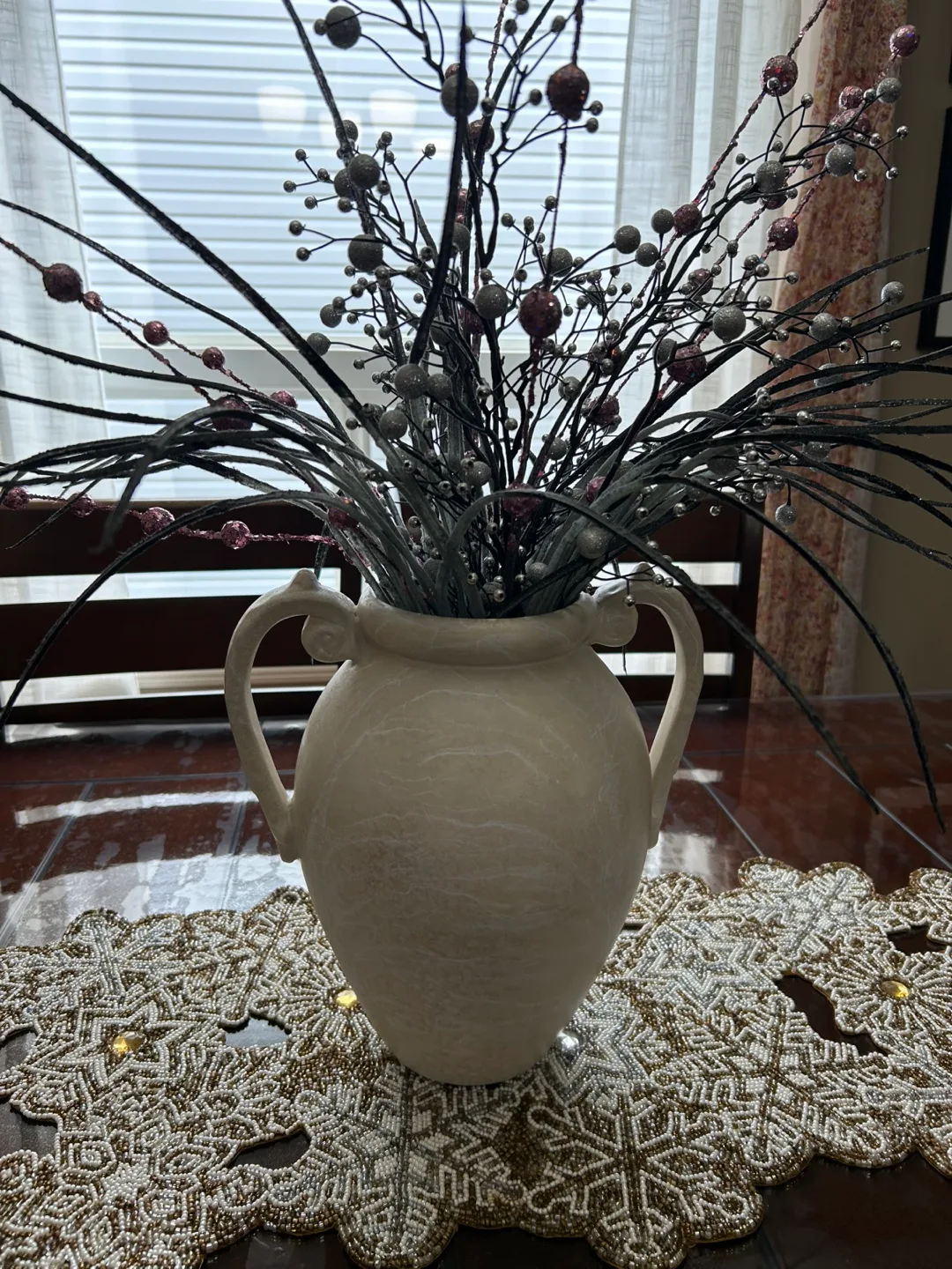 Decorative Vase with Floral Arrangement