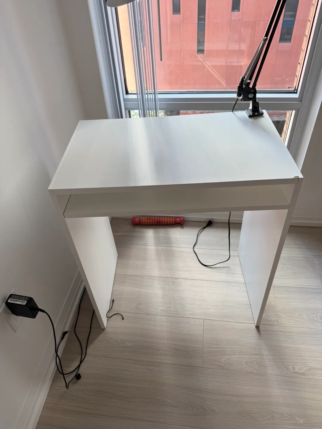 IKEA White Desk with Shelf thumbnail
