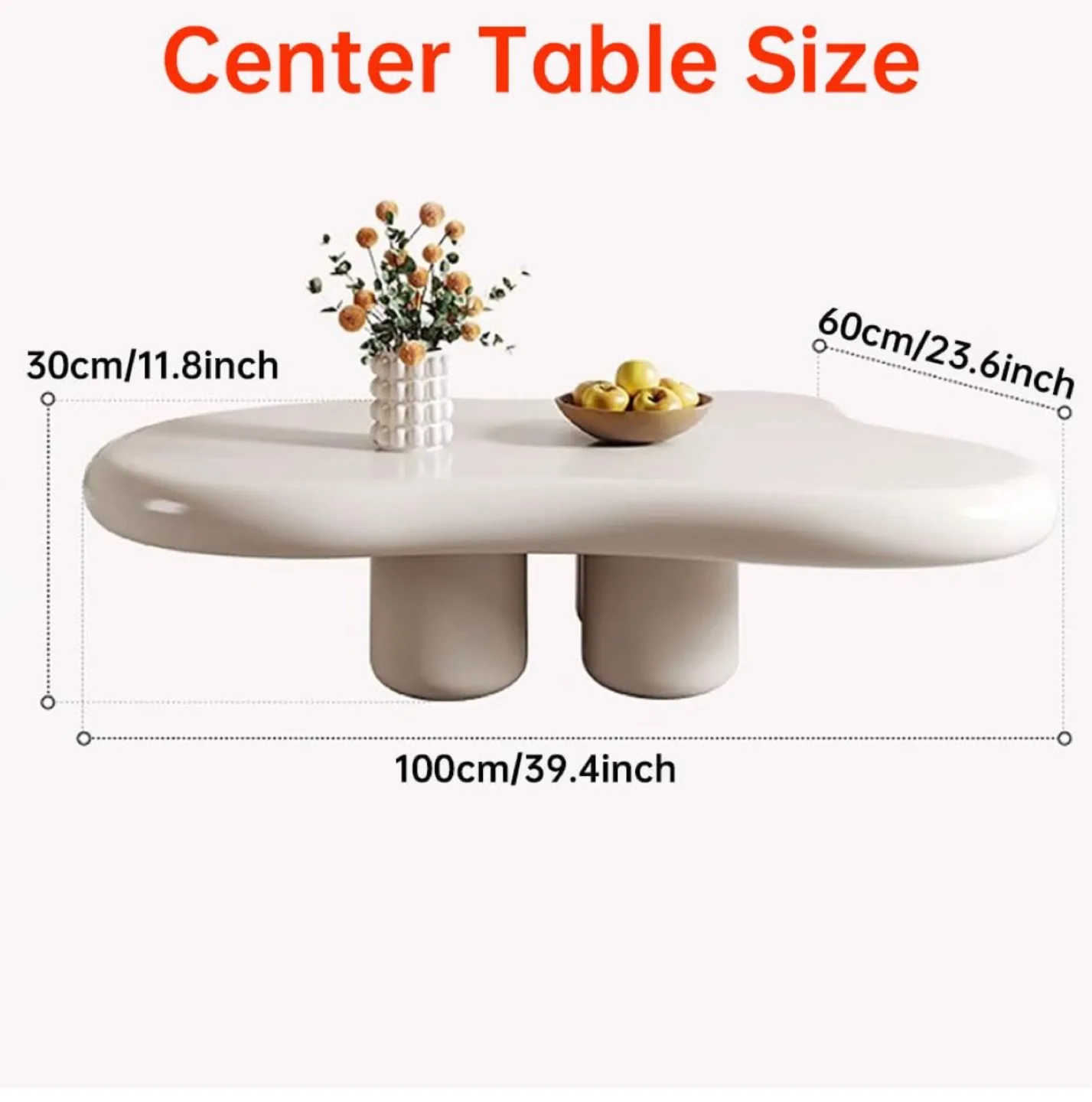 Cloud-Shaped Coffee Table - 39.4 x 23.6 inches image indicator(3)