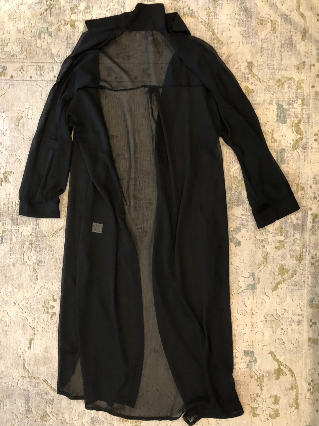 Shein Black Long Sleeve Cover-Up - Size L thumbnail